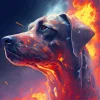 Black Fire Dog Diamond Painting