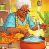 Black Grandma Diamond Painting