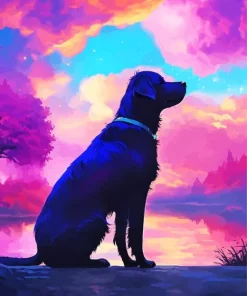 Black Irish Setter Dog Diamond Painting