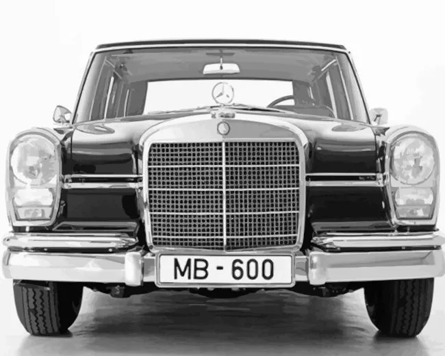 black vintage mercedes benz Diamond By Numbers Black Vintage Mercedes Benz Diamond Painting