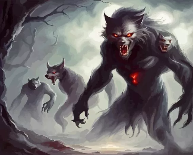 black werewolves Diamond By Numbers Black Werewolves Diamond Painting