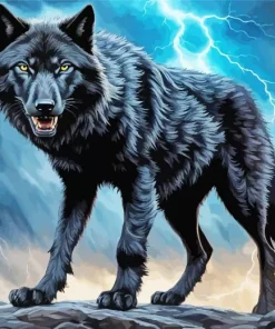 Black Wolf Art Diamond Painting