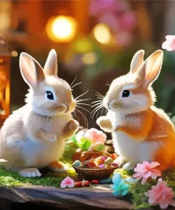 Blonde Bunnies Diamond Painting