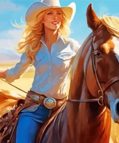 Blonde Cowgirl Diamond Painting