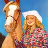Blonde Cowgirl And Horse Diamond Painting