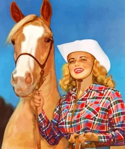 Blonde Cowgirl And Horse Diamond Painting