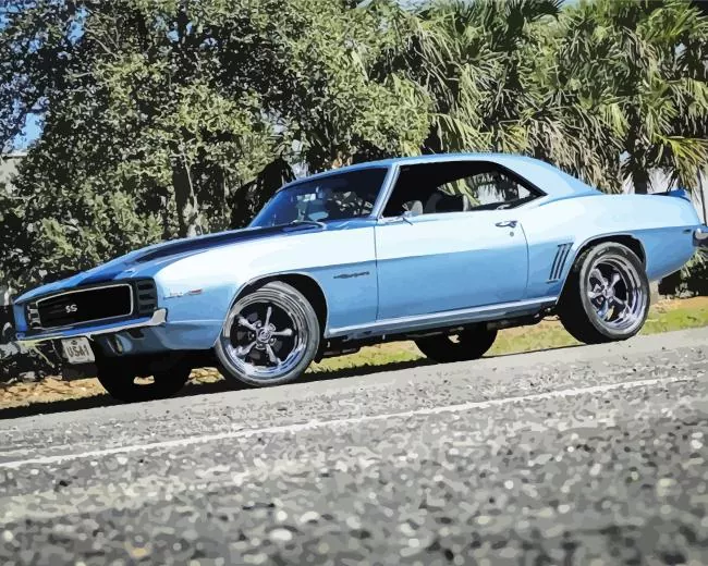 blue 1969 camaro Diamond Paintings Blue 1969 Camaro Diamond Painting