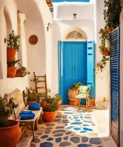 Blue Greek Style Terrace Diamond Painting