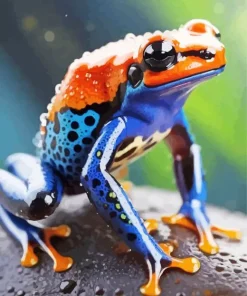 Blue And Orange Frog Diamond Painting