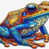 Blue And Orange Frog Art Diamond Painting