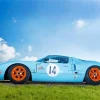 Blue And Orange Gt40 Racing Car Diamond Painting