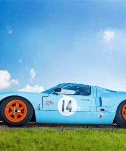 Blue And Orange Gt40 Racing Car Diamond Painting