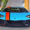 Blue And Orange Lamborghini Car Diamond Painting