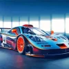 Blue And Orange Racing Car Diamond Painting