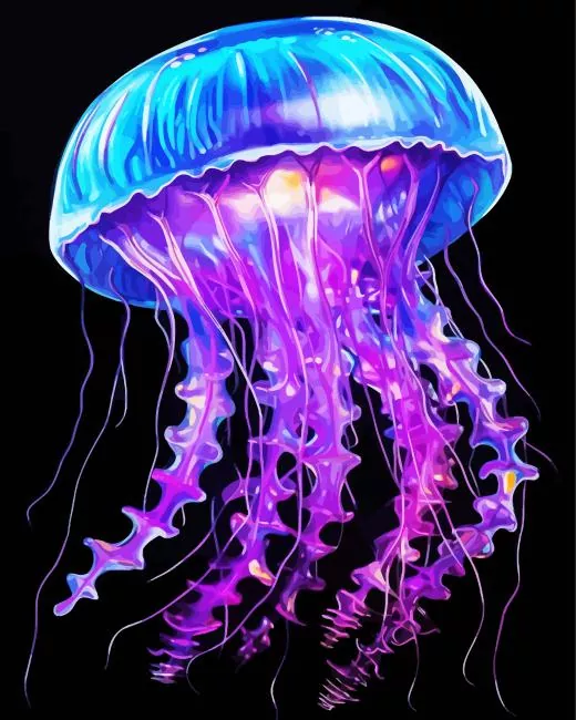 blue and pink jellyfish (2) Diamond Paintings Blue And Pink Jellyfish Diamond Painting