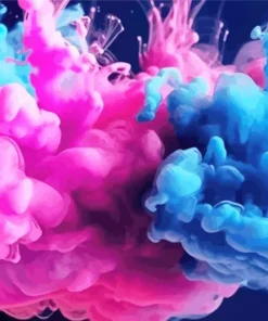Blue And Pink Smoke Diamond Painting