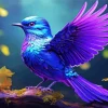Blue And Purple Bird Diamond Painting