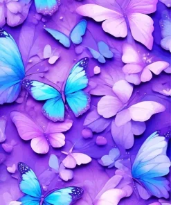 Blue And Purple Butterflies Diamond Painting