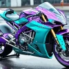 Blue And Purple Motorcycle Diamond Painting