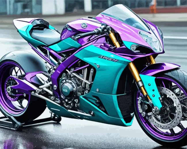 blue and purple motorcycle Diamond Paintings Blue And Purple Motorcycle Diamond Painting