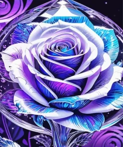 Blue And Purple Rose Diamond Painting
