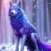 Blue And Purple Wolf Diamond Painting