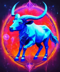 Blue Cow Animal Diamond Painting