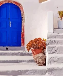 Blue Door Greece Diamond Painting