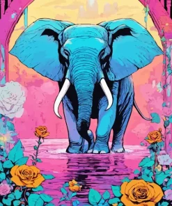 Blue Elephant Diamond Painting