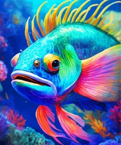Blue Fish Art Diamond Painting