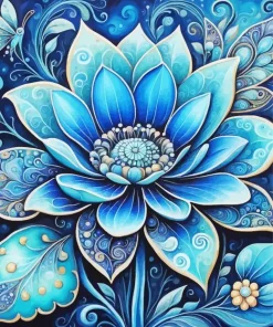 Blue Flower Diamond Painting