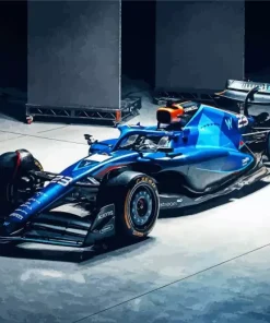 Blue Formula 1 Car Diamond Painting