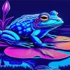 Blue Frog On Lily Pad Diamond Painting