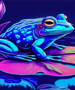 Blue Frog On Lily Pad Diamond Painting