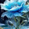Blue Glass Flower Diamond Painting