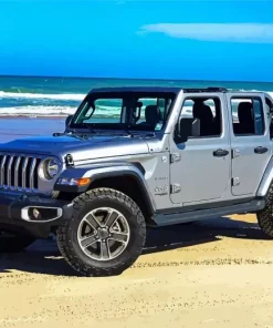 Blue Gray Jeep Diamond Painting