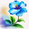 Blue Hawaiian Flower Diamond Painting