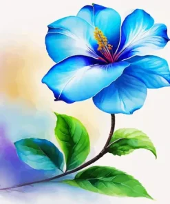 Blue Hawaiian Flower Diamond Painting