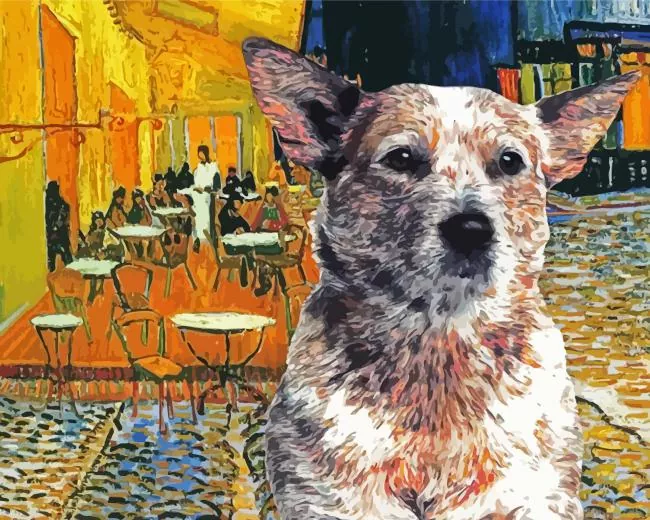 blue heeler cafe terrace Diamond Paintings Blue Heeler Cafe Terrace Diamond Painting