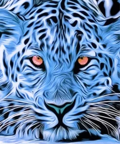 Close Up Blue Jaguar Diamond Painting