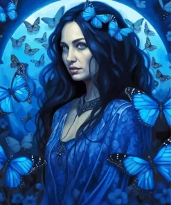 Blue Lady Butterfly Diamond Painting