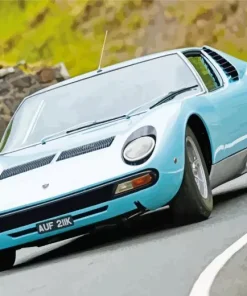 Blue Lamborghini Miura Diamond Painting
