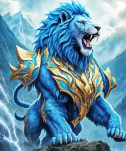 Blue Lion Diamond Painting