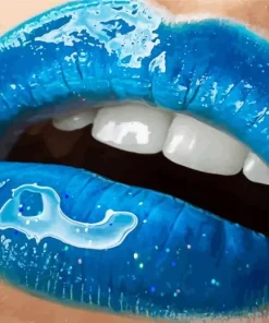 Blue Lips Diamond Painting