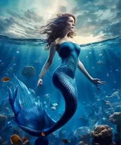 Blue Mermaid Underwater Diamond Painting