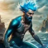 Blue Merman Diamond Painting