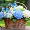 Blue Monarch Butterfly On Hydrangeas Diamond Painting