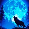 Blue Moon Wolf Diamond Painting