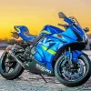 Blue Motorcycle Diamond Painting