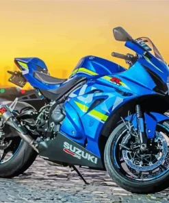 Blue Motorcycle Diamond Painting